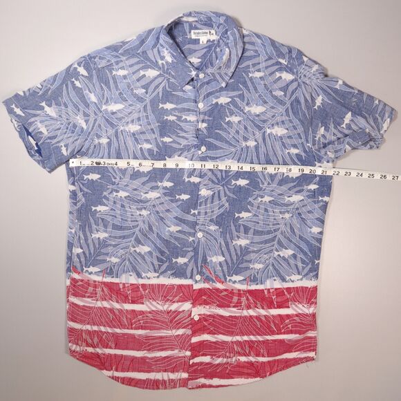 The Endless Summer Mens Large L Shark Flag Hawaiian Allover Print Rayon Shirt - Picture 5 of 7
